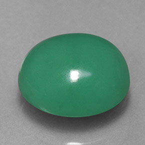 Chrysoprase vert naturelle coupe ovale, 3,14 ct, translucide