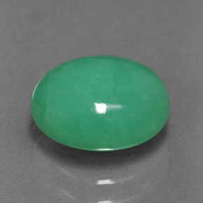 Chrysoprase vert naturelle coupe ovale, 1,92 ct, translucide