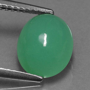 Chrysoprase vert naturelle transparent, 2,69 ct, transparent / translucide