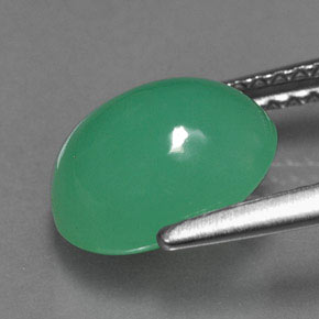 Chrysoprase vert naturelle transparent, 2,69 ct, transparent / translucide
