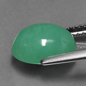 Chrysoprase vert naturelle coupe ovale, 2,74 ct, translucide