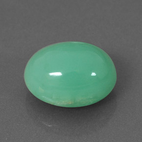 Chrysoprase vert naturelle coupe ovale, 3,35 ct, translucide