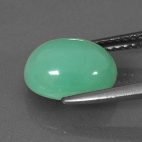 Chrysoprase vert naturelle coupe ovale, 3,35 ct, translucide