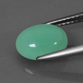 Chrysoprase vert naturelle transparent, 2,68 ct, transparent / translucide