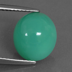 Chrysoprase vert naturelle coupe ovale, 4,62 ct, translucide