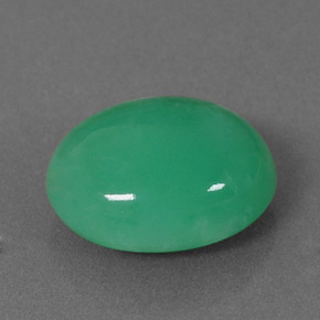 Chrysoprase vert naturelle coupe ovale, 3,92 ct, opaque