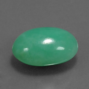 Chrysoprase vert naturelle coupe ovale, 4,43 ct, opaque