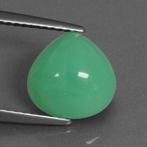 Chrysoprase vert naturelle en forme de poire, 2,60 ct, translucide