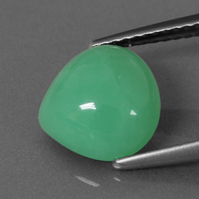 Chrysoprase vert naturelle en forme de poire, 2,60 ct, translucide