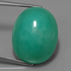 Chrysoprase vert naturelle coupe ovale, 51,98 ct, opaque
