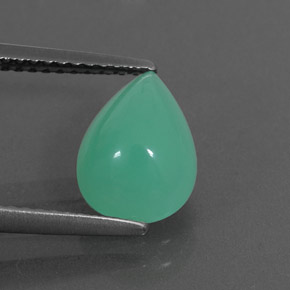 Chrysoprase vert naturelle en forme de poire, 1,94 ct, translucide