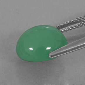 Chrysoprase vert naturelle transparent, 5,13 ct, transparent / translucide