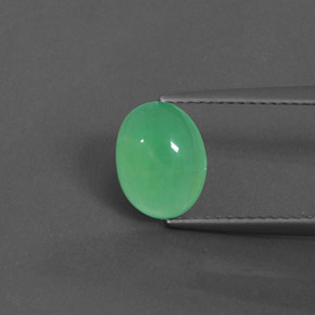 Chrysoprase vert naturelle transparent, 1,43 ct, transparent / translucide