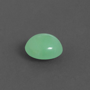 Chrysoprase vert naturelle coupe ovale, 1,79 ct, opaque
