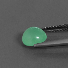 Chrysoprase vert naturelle transparent, 1,74 ct, transparent / translucide
