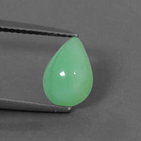Chrysoprase vert naturelle en forme de poire, 2,13 ct, opaque