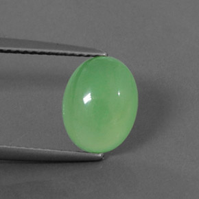Chrysoprase vert naturelle transparent, 2,20 ct, transparent / translucide