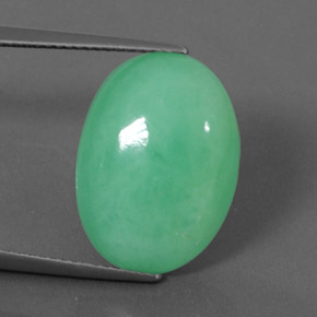Chrysoprase vert naturelle coupe ovale, 11,64 ct, opaque