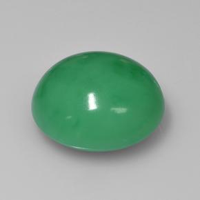 Chrysoprase vert naturelle coupe ovale, 15,72 ct, opaque