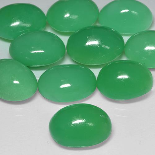 Chrysoprase Vert jaunâtre naturelle ovale, 4.95 ct, Opaque