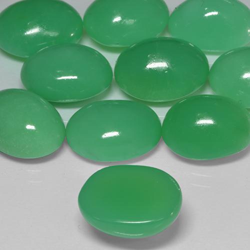 Chrysoprase Vert jaunâtre naturelle ovale, 4.95 ct, Opaque