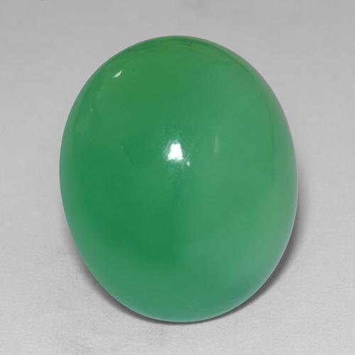Chrysoprase vert naturelle coupe ovale, 11,12 ct, opaque
