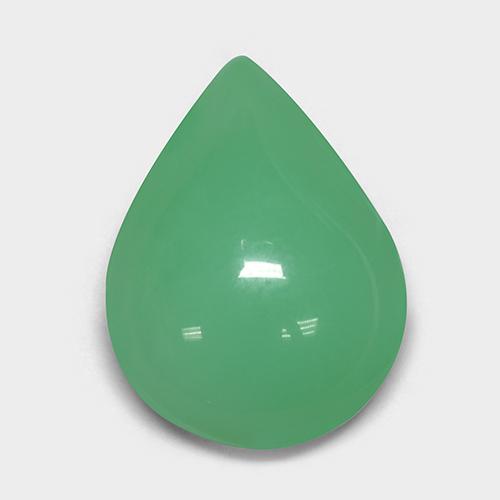Chrysoprase Vert jaunâtre naturelle En forme de poire, 6.26 ct, Translucide