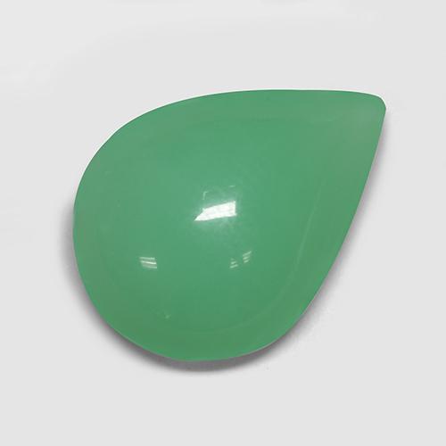 Chrysoprase Vert jaunâtre naturelle En forme de poire, 6.26 ct, Translucide