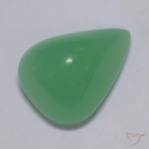 Chrysoprase vert naturelle en forme de poire, 6,86 ct, translucide