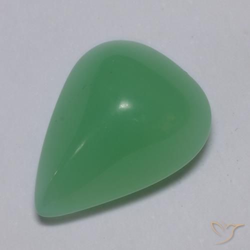 Chrysoprase vert naturelle en forme de poire, 6,86 ct, translucide