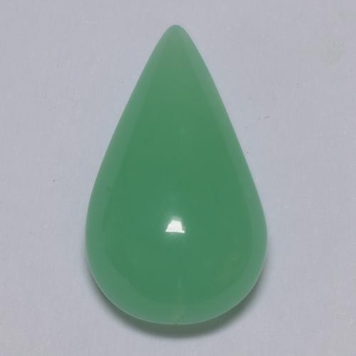 Chrysoprase vert naturelle en forme de poire, 5,70 ct, translucide