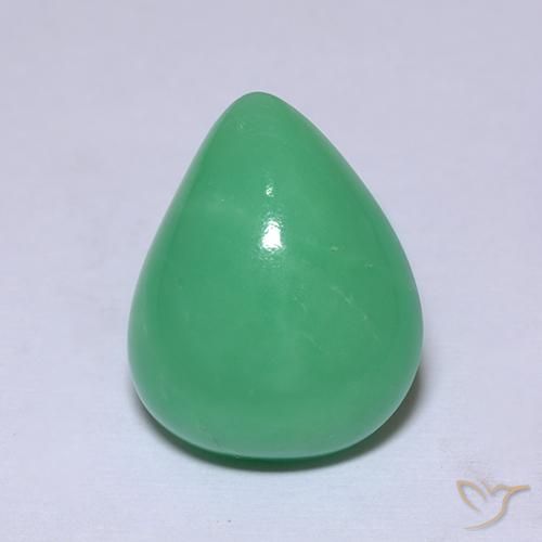 Chrysoprase vert naturelle en forme de poire, 7,53 ct, opaque