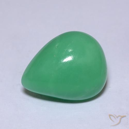 Chrysoprase vert naturelle en forme de poire, 7,53 ct, opaque