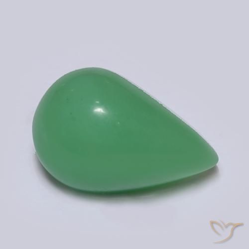 Chrysoprase vert naturelle en forme de poire, 4,74 ct, translucide