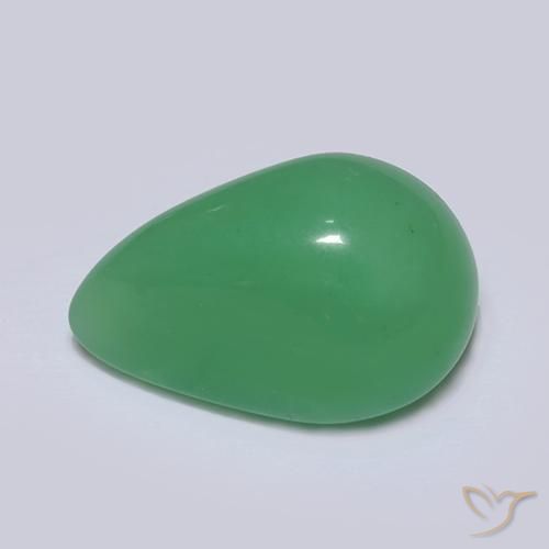 Chrysoprase vert naturelle en forme de poire, 4,74 ct, translucide