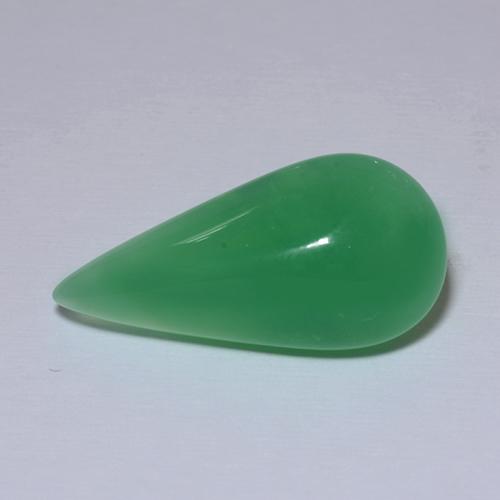 Chrysoprase Vert moyen naturelle En forme de poire, 5.89 ct, Translucide
