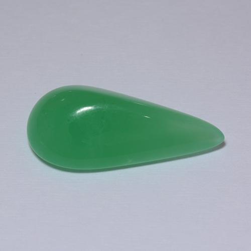 Chrysoprase Vert moyen naturelle En forme de poire, 5.89 ct, Translucide