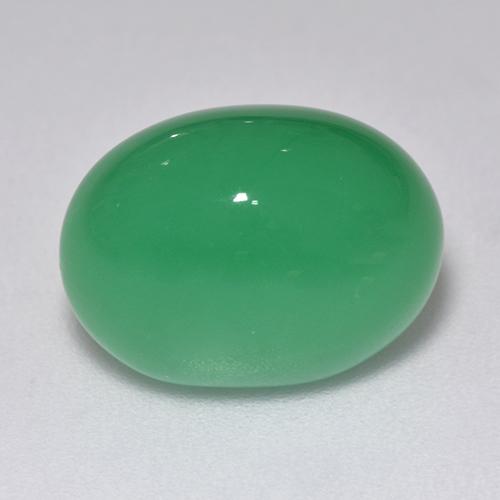 Chrysoprase vert naturelle coupe ovale, 9,40 ct, translucide