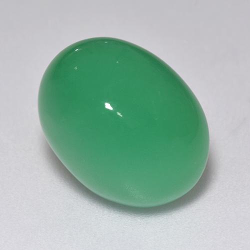 Chrysoprase vert naturelle coupe ovale, 9,40 ct, translucide