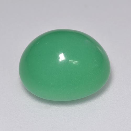 Chrysoprase Vert moyen naturelle Coupe ovale, 7.63 ct, Opaque
