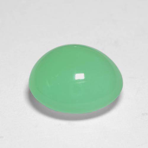 Chrysoprase Vert trèfle léger naturelle Coupe ovale, 6.91 ct, Translucide