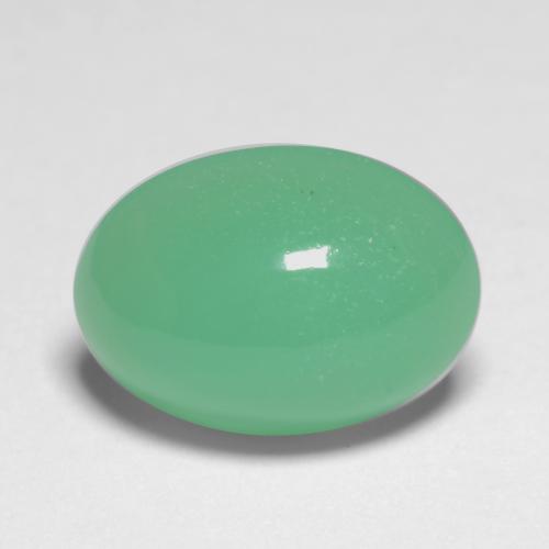 Chrysoprase vert naturelle coupe ovale, 5,45 ct, translucide