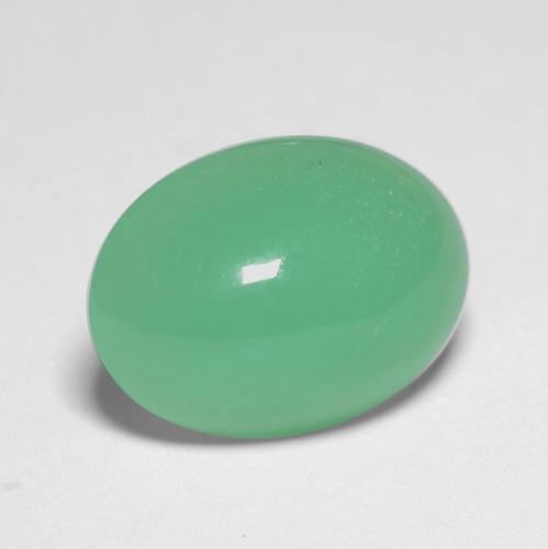 Chrysoprase vert naturelle coupe ovale, 5,45 ct, translucide