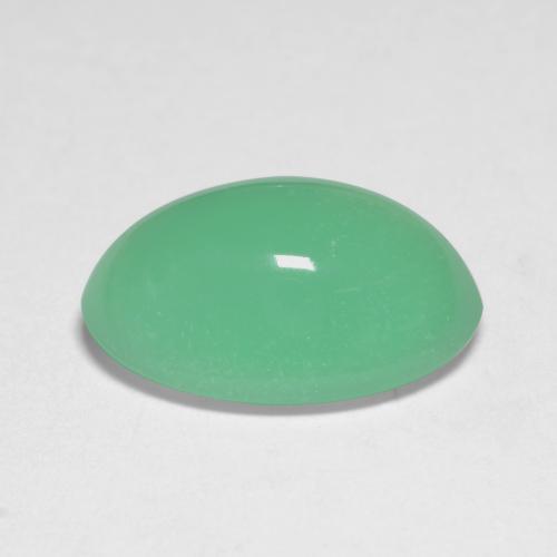 Chrysoprase vert naturelle coupe ovale, 5,45 ct, translucide