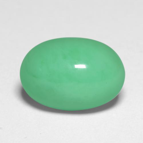 Chrysoprase vert clair naturelle coupe ovale, 5,26 ct, translucide