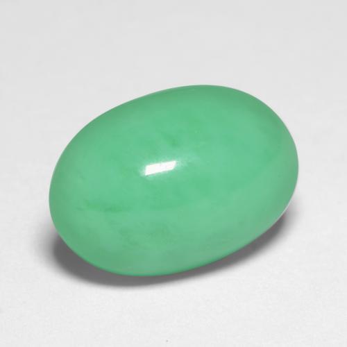 Chrysoprase vert clair naturelle coupe ovale, 5,26 ct, translucide