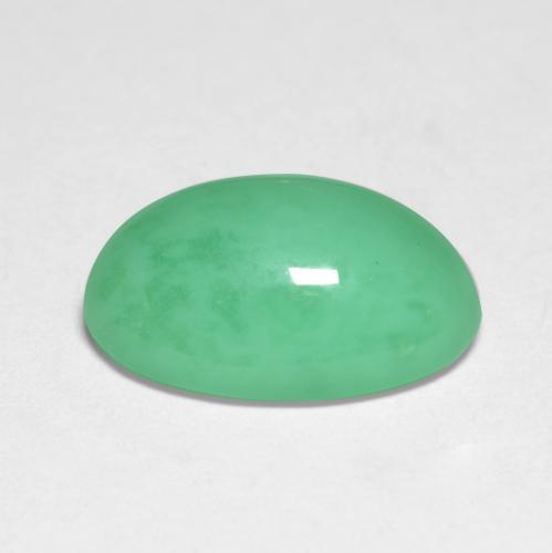 Chrysoprase vert clair naturelle coupe ovale, 5,26 ct, translucide