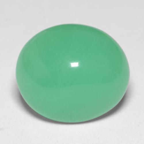 Chrysoprase vert naturelle coupe ovale, 6,56 ct, translucide