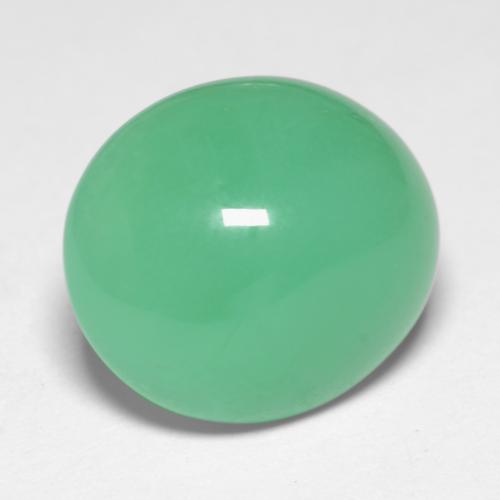 Chrysoprase vert naturelle coupe ovale, 6,56 ct, translucide