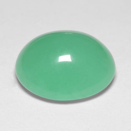 Chrysoprase vert naturelle coupe ovale, 6,56 ct, translucide